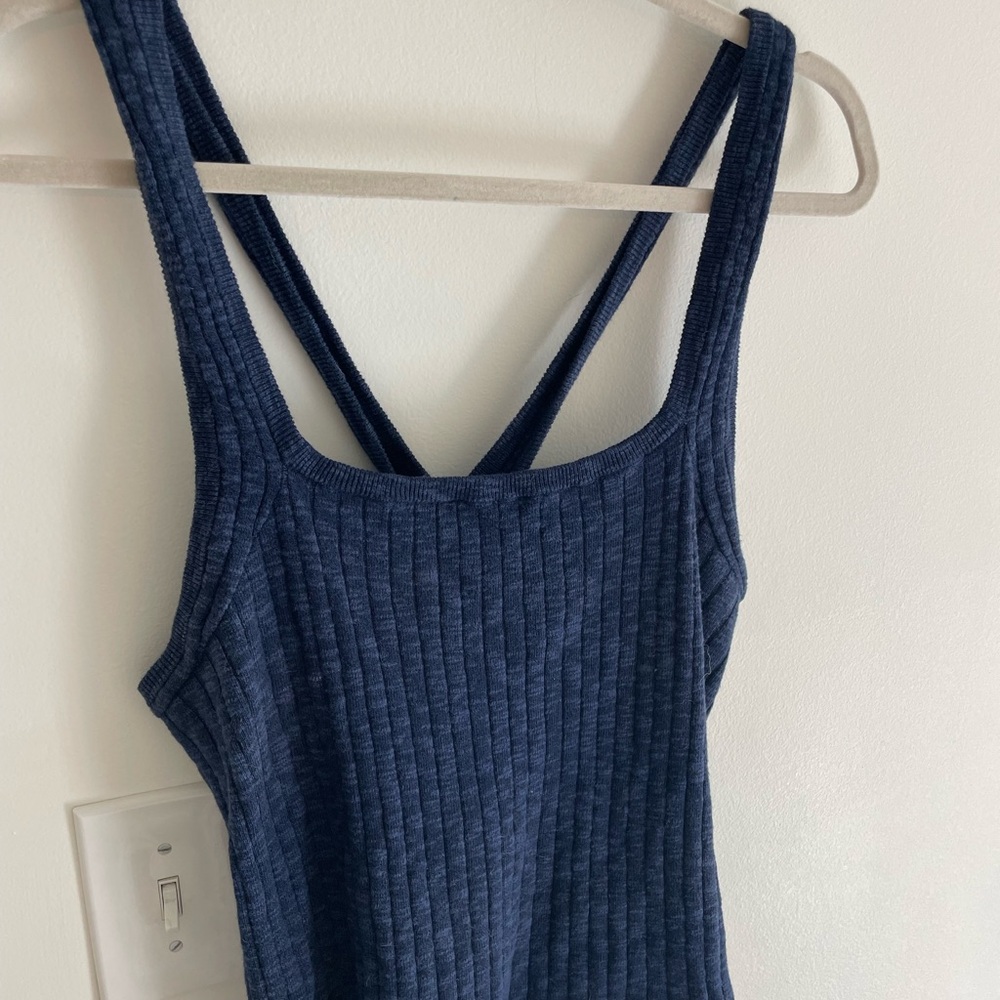 Anthropologie Pilcro Blue Ribbed Knit Top